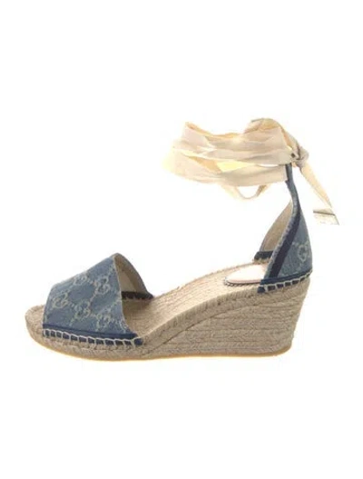 Pre-owned Gucci Gg Denim Denim Espadrilles In Blue