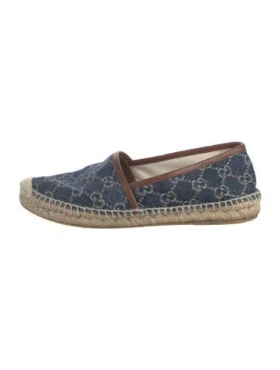 Pre-owned Gucci Gg Denim Denim Espadrilles In Blue