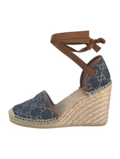 Pre-owned Gucci Gg Denim Denim Espadrilles In Blue