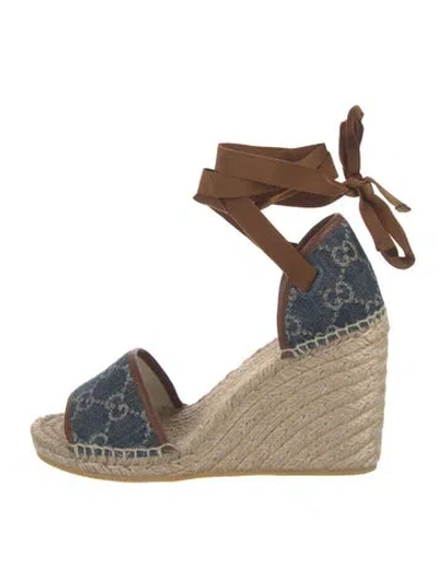 Pre-owned Gucci Gg Denim Denim Espadrilles In Blue