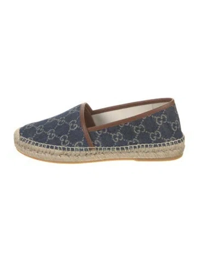 Pre-owned Gucci Gg Denim Denim Espadrilles W/ Tags In Blue/brown