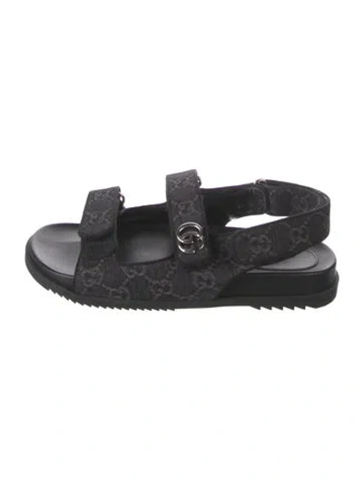 Pre-owned Gucci Gg Denim Denim Sandals In Black