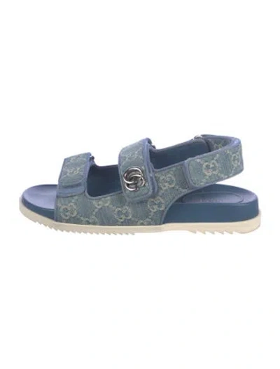 Pre-owned Gucci Gg Denim Denim Sandals In Blue