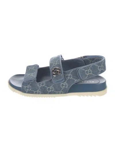 Pre-owned Gucci Gg Denim Denim Sandals In Blue