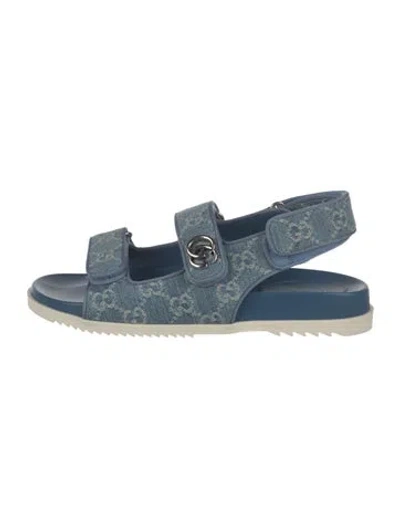 Pre-owned Gucci Gg Denim Denim Sandals In Blue