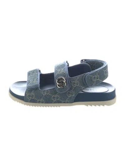 Pre-owned Gucci Gg Denim Denim Sandals In Blue