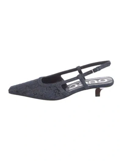 Pre-owned Gucci Gg Denim Denim Slingback Pumps In Blue