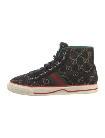 Pre-owned Gucci Gg Denim Denim Sneakers In Black