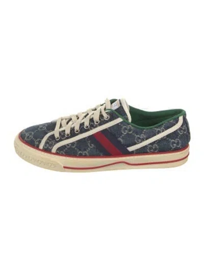 Pre-owned Gucci Gg Denim Denim Sneakers In Blue