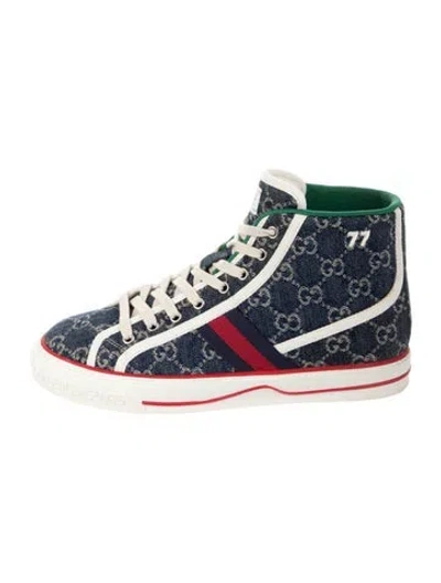 Pre-owned Gucci Gg Denim Denim Sneakers In Blue