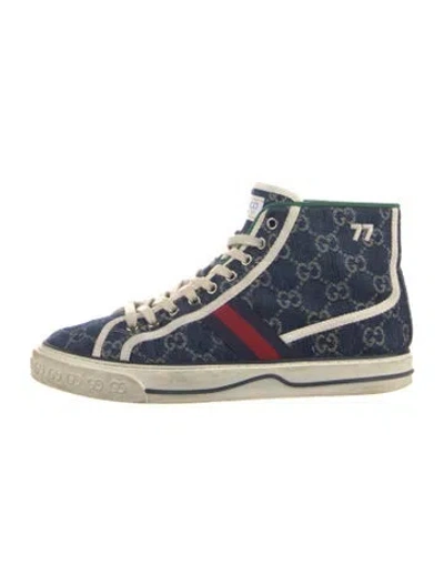 Pre-owned Gucci Gg Denim Denim Sneakers In Blue
