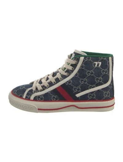 Pre-owned Gucci Gg Denim Denim Sneakers In Blue