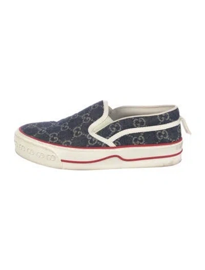 Pre-owned Gucci Gg Denim Denim Sneakers In Blue