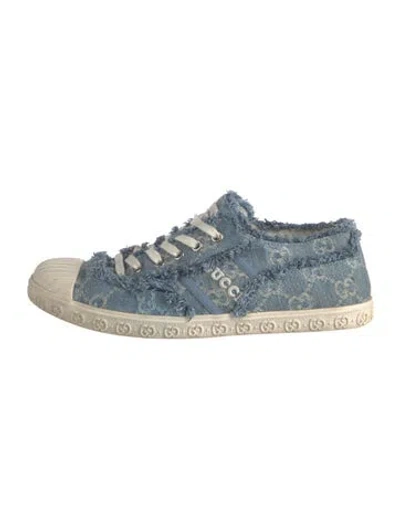 Pre-owned Gucci Gg Denim Denim Sneakers In Blue