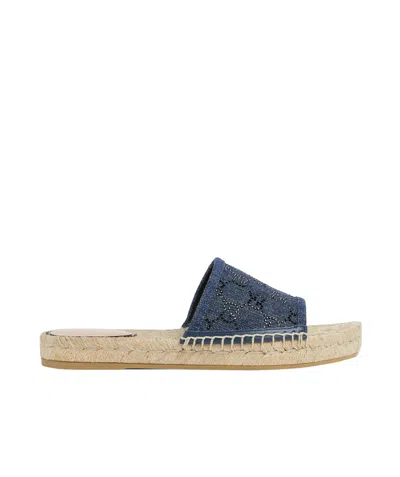 Gucci Gg Denim Espadrilles In Nude | ModeSens