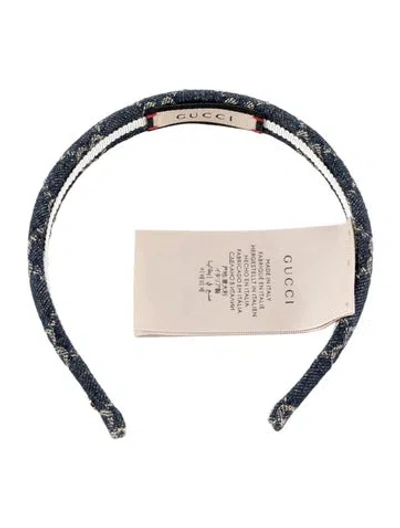 Pre-owned Gucci Gg Denim Headband In Blue