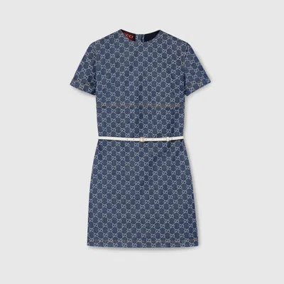 GUCCI GUCCI GG DENIM JACQUARD DRESS