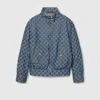Gucci Gg Denim Jacquard Jacket In Blue