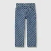 Gucci Gg Denim Jacquard Pants In Blue