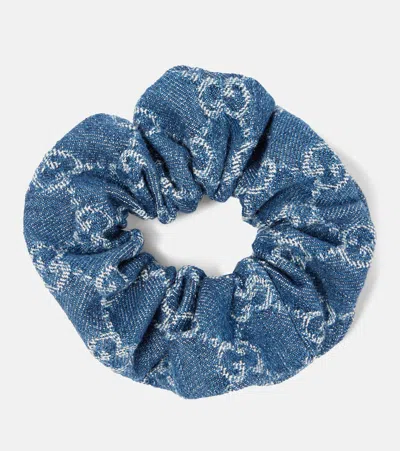 Gucci Gg Denim Scrunchie In Blue