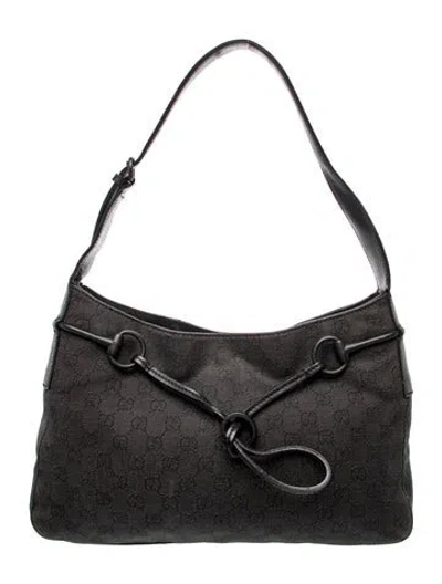 Pre-owned Gucci Gg Denim Shoulder Bag In Brown