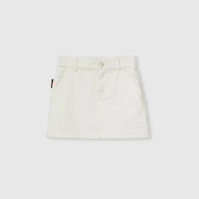 GUCCI GG DENIM SKIRT WITH WEB