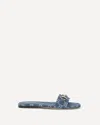 Gucci Flat Sandals Open Toe Patterned Fabric Hardware In Multi