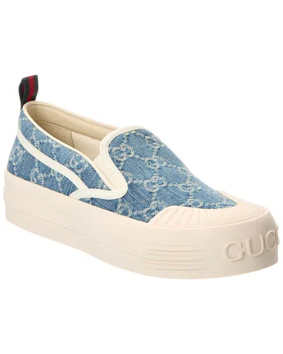 Gucci Gg Denim Slip-on Sneaker In Blue