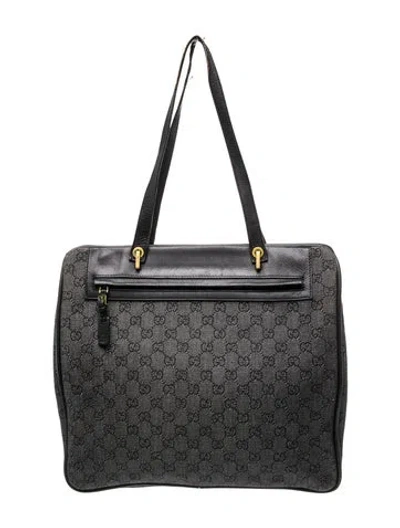 Pre-owned Gucci Gg Denim Suitcase Mm Vintage In Black