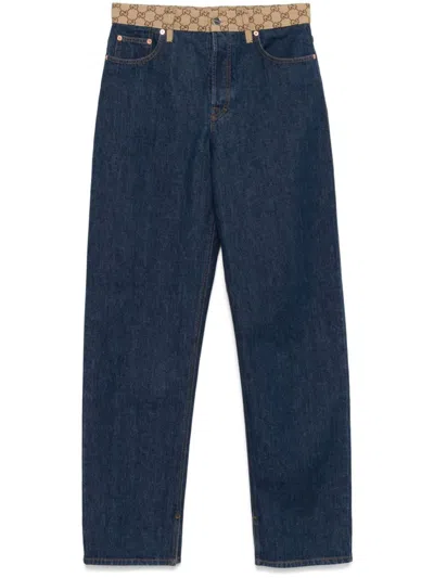 Gucci Gg Detail Boyfriend Denim Jeans