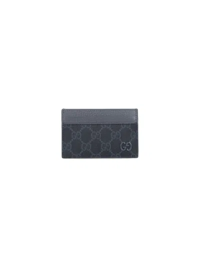 Gucci "gg" Detail Card Holder In Black  