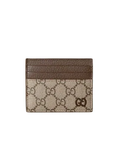 Gucci Gg Detail Card Holder In Brown