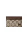 Gucci Men Gg Supreme Fabric Card Holder In Multi