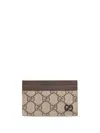 Gucci Gg Detailed Card Case In Neutrals