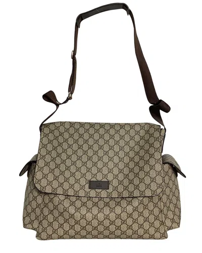 Gucci Gg Diaper Shoulder Bag In Beige Coated Canva