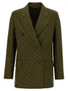 Gucci Gg Fabric Double-breasted Jacket In Green