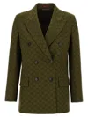 Gucci Gg Fabric Double-breasted Jacket In Green
