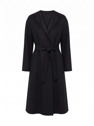 Gucci Gg Double Coat In Black