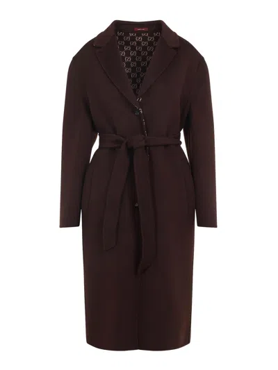 Gucci Gg Double Coat In Brown