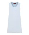 Gucci Jacquard-knit Cotton Mini Dress In Light Blue White