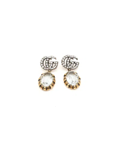 Gucci Gg Drop Rhinestone Earrings In Multi