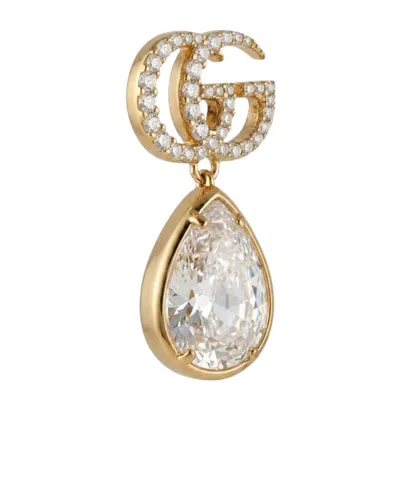 Gucci Gg Marmont Crystal-embellished Drop Earrings In Gold