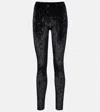 Gucci Gg Embellished Chenille Leggings In Black