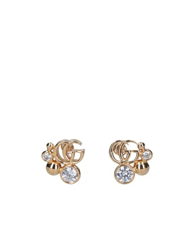 Gucci Gg Embellished Earrings In Gold