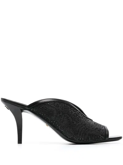 Gucci Gg Embellished High-heel Mules In Black