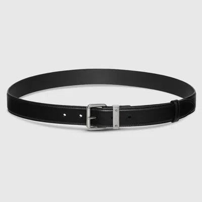 Gucci Gg Emblem Belt With Square Buckle In Black