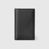 Gucci Gg Emblem Bi-fold Embossed Card Case In Black