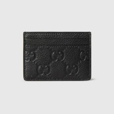 Gucci Gg Emblem Card Case In Black