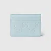 Gucci Gg Emblem Card Case In Blue