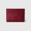 Gucci Gg Emblem Card Case In Burgundy